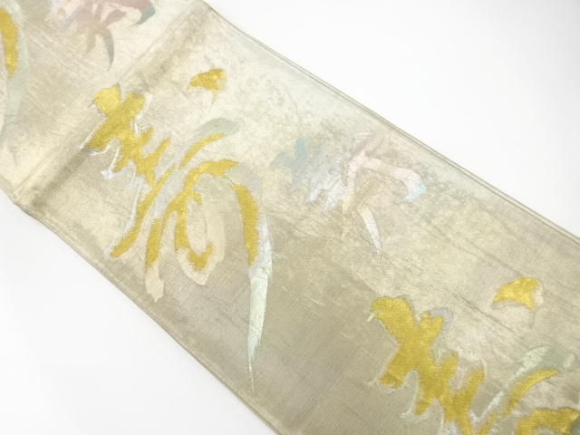 JAPANESE KIMONO / ANTIQUE FUKURO OBI / SILK / WOVEN KANJI CHARACTER